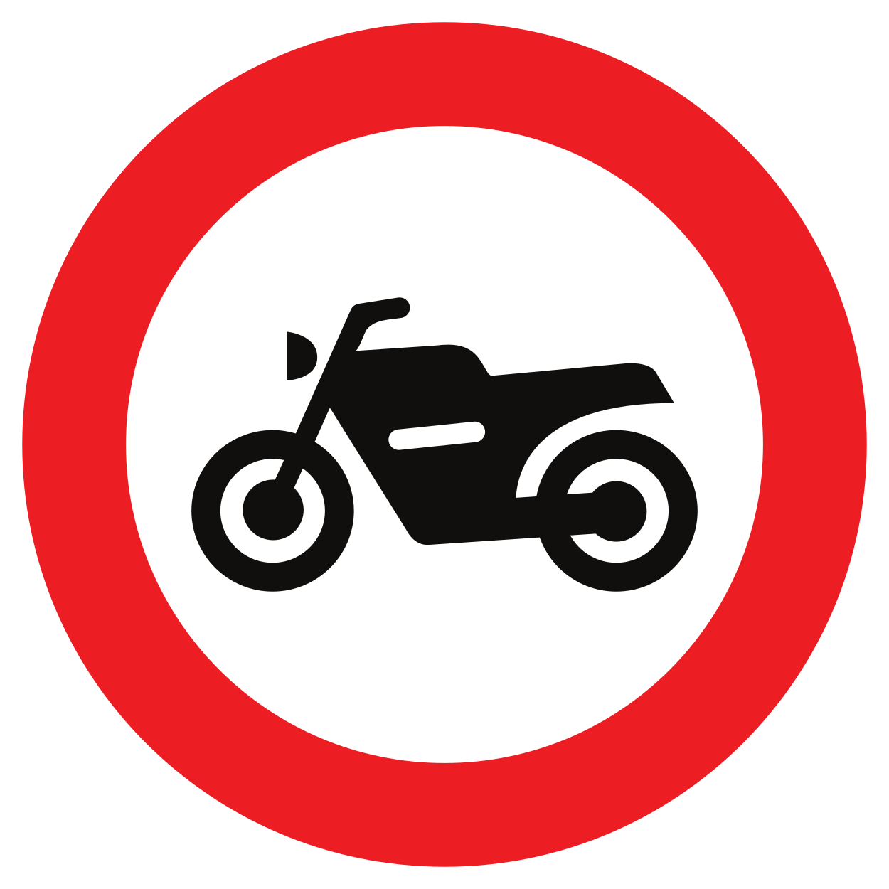 Panneau C7 : accès interdit aux motos