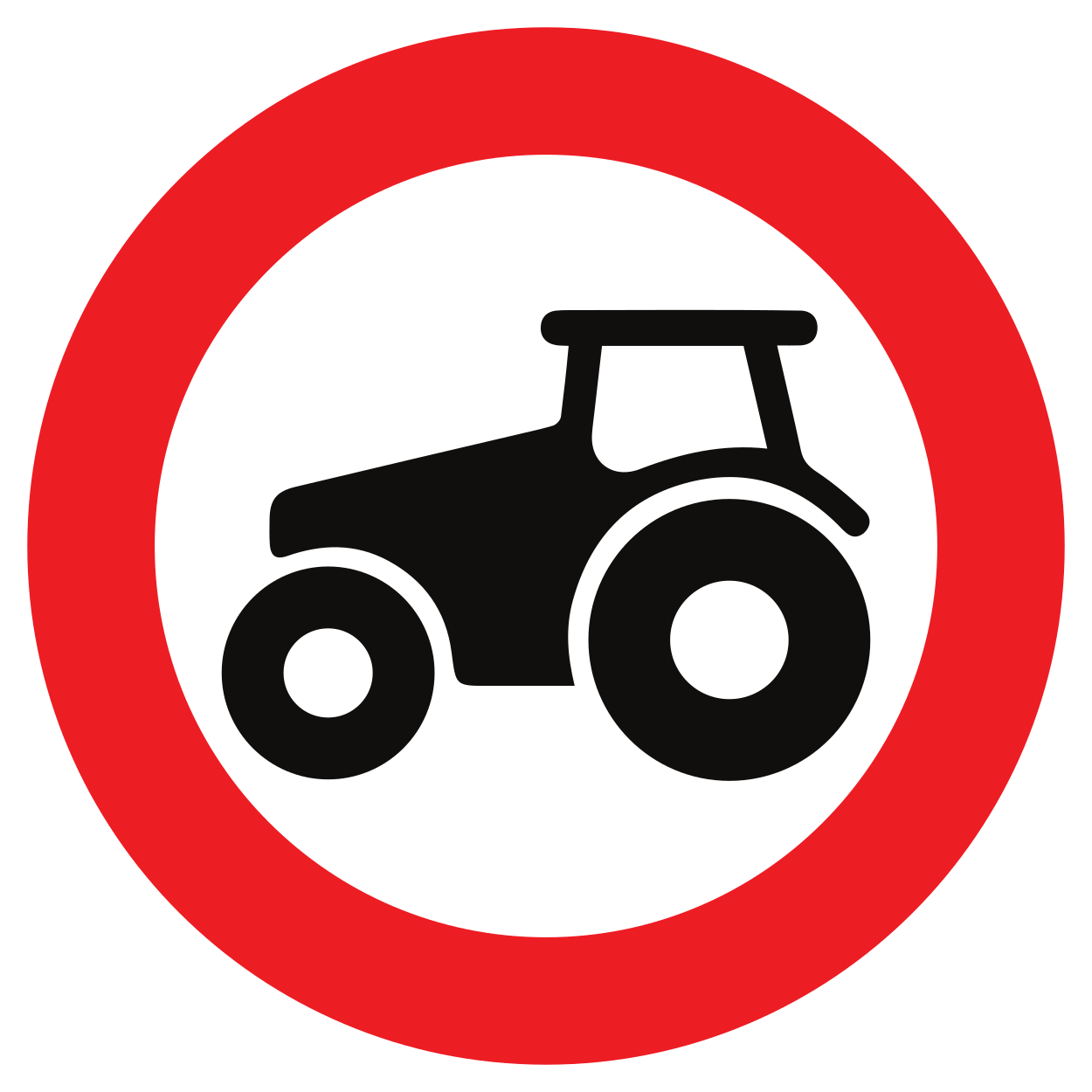 Panneau C8 : accès interdit aux tracteurs