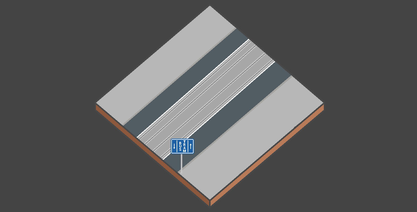 Bijzondere overrijdbare bedding voor trams, bussen en andere toegelaten weggebruikers