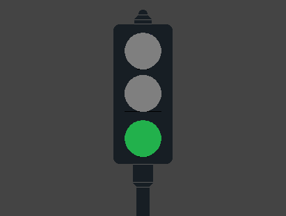 Feu tricolore avec feu vert allumé