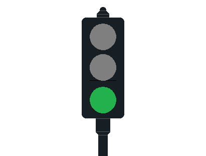 Feu tricolore avec feu vert allumé