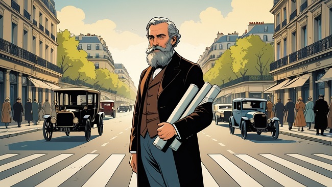 Portrait d’Eugène Hénard, ingénieur français en circulation qui a proposé le principe de la priorité de droite