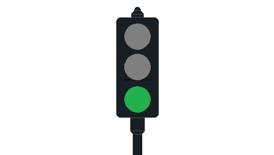 Un feu vert circulaire
