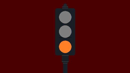 Le feu inférieur d’un feu tricolore clignote en orange
