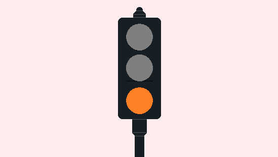 Le feu inférieur d’un feu tricolore clignote en orange