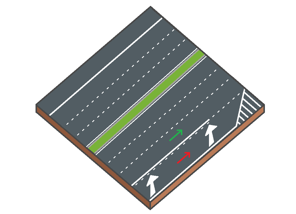 Modèle schématique montrant que les conducteurs venant d’une bretelle d’accès à l’autoroute n’ont pas la priorité