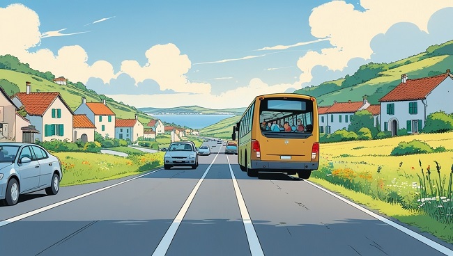 Une route avec une circulation dense