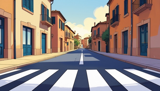 Un passage piéton dans une petite ville italienne