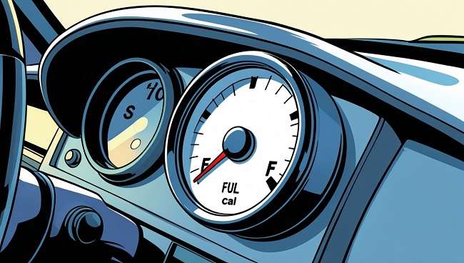 Un compteur de consommation de carburant vide