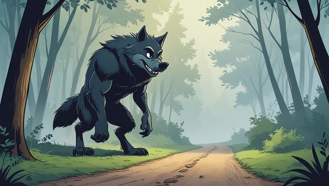 Le grand méchant loup dans la forêt